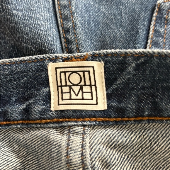 Toteme blue cropped kick flare everyday casual denim cotton jeans size 25x29.5 - Picture 7 of 16